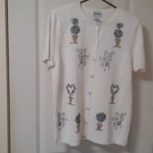 Short sleeve button down sweater